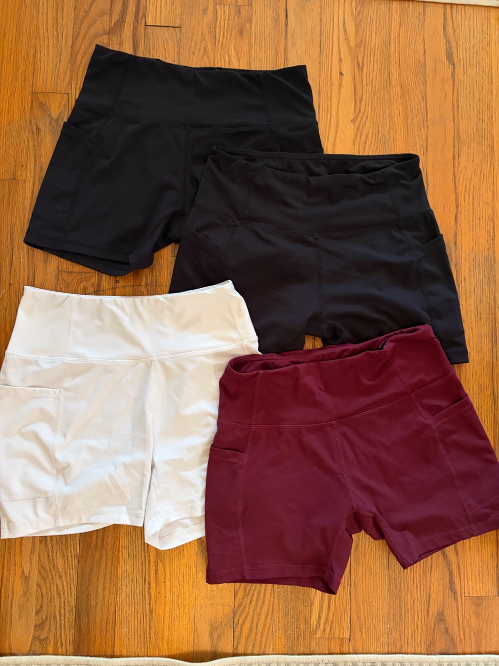 Baleaf Women's Athletic Shorts - Black, White, Burgundy